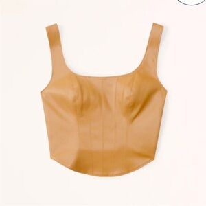 MOVING SALE Abercrombie Faux Leather Corset Cropped Top